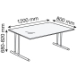 Preview: Schreibtisch 120x80 Glas / Chrom