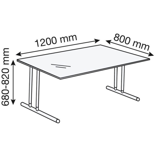 Schreibtisch 120x80 Glas / Chrom